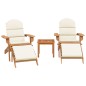 3 pcs conjunto lounge de jardim Adirondack acácia maciça