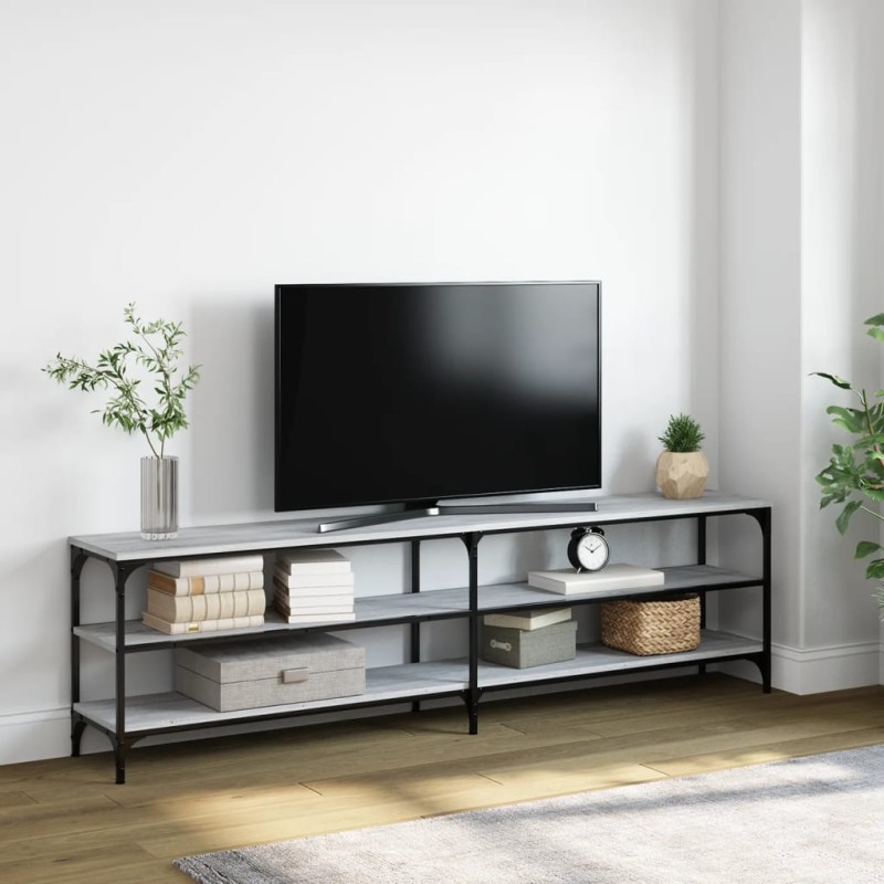 Móvel p/ TV 180x30x50cm derivados madeira/metal cinzento sonoma-Móveis de TV-Home Retail