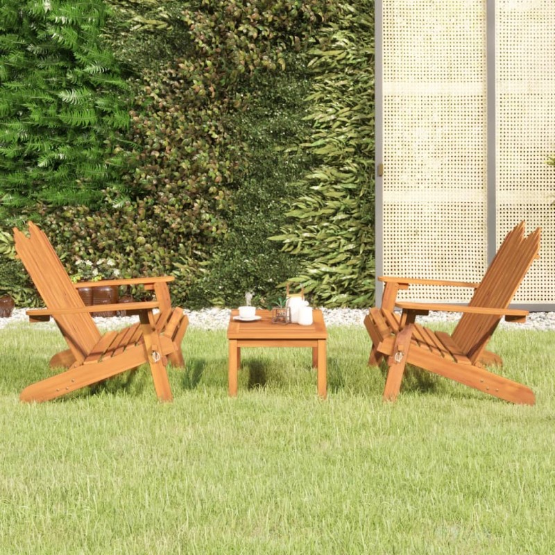 3 pcs conjunto lounge de jardim Adirondack acácia maciça-Conjuntos de jardim-Home Retail