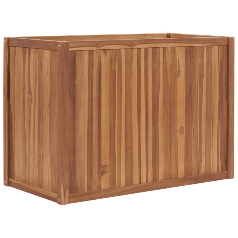 Canteiro elevado de jardim 100x50x70 cm madeira de teca maciça-Vasos e floreiras-Home Retail