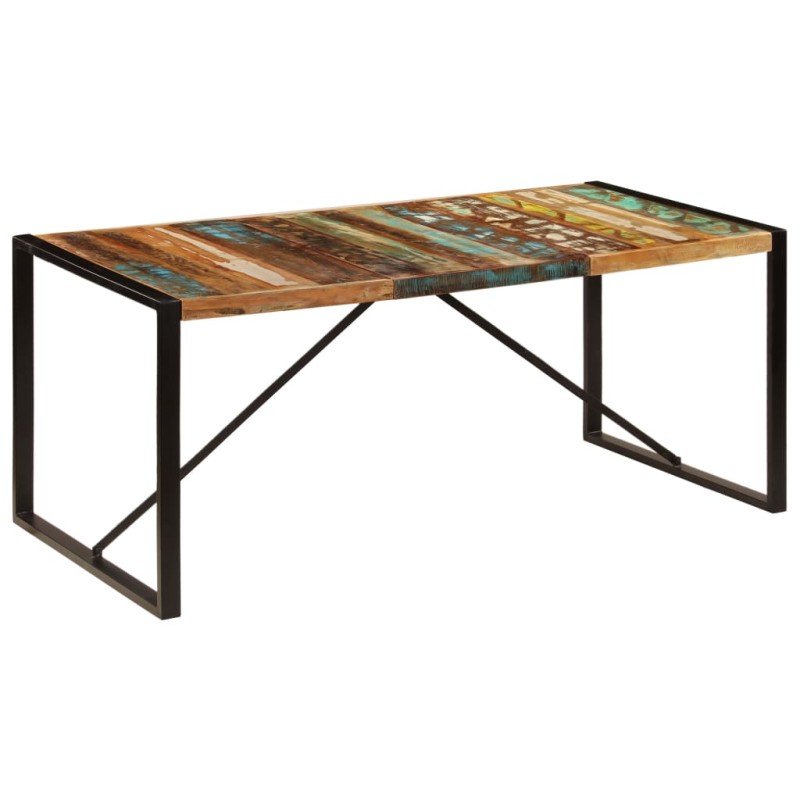 Mesa de jantar 180x90x75 cm madeira recuperada maciça-Mesas de cozinha e de sala de jantar-Home Retail