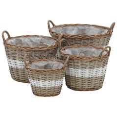 Cestos para vasos 4 pcs vime com forro em PE