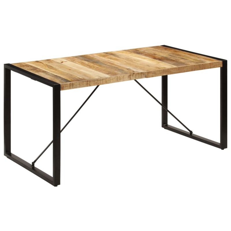 Mesa de jantar 160x80x75 cm madeira de mangueira maciça-Mesas de cozinha e de sala de jantar-Home Retail