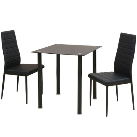 VidaXL Conjunto mesa de jantar e cadeiras 3 pcs preto