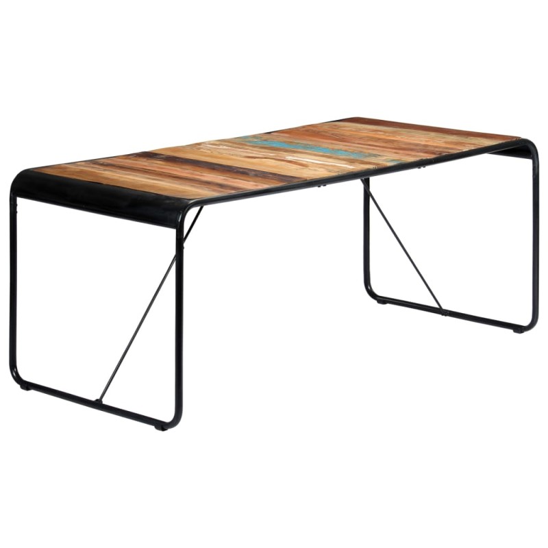 Mesa de jantar 180x90x76 cm madeira recuperada maciça-Mesas de cozinha e de sala de jantar-Home Retail