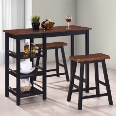 Conjunto de bar 3 pcs MDF preto