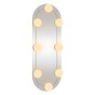 Espelho de parede oval com luzes LED 15x40 cm vidro