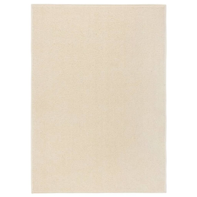 Tapete de pelo curto 140x200 cm cor creme-Tapetes-Home Retail