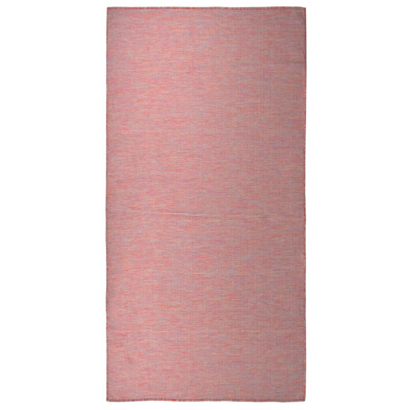 Tapete de tecido plano para exterior 100x200 cm vermelho-Tapetes-Home Retail