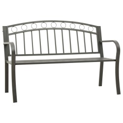 Banco de jardim 120 cm aço cinzento