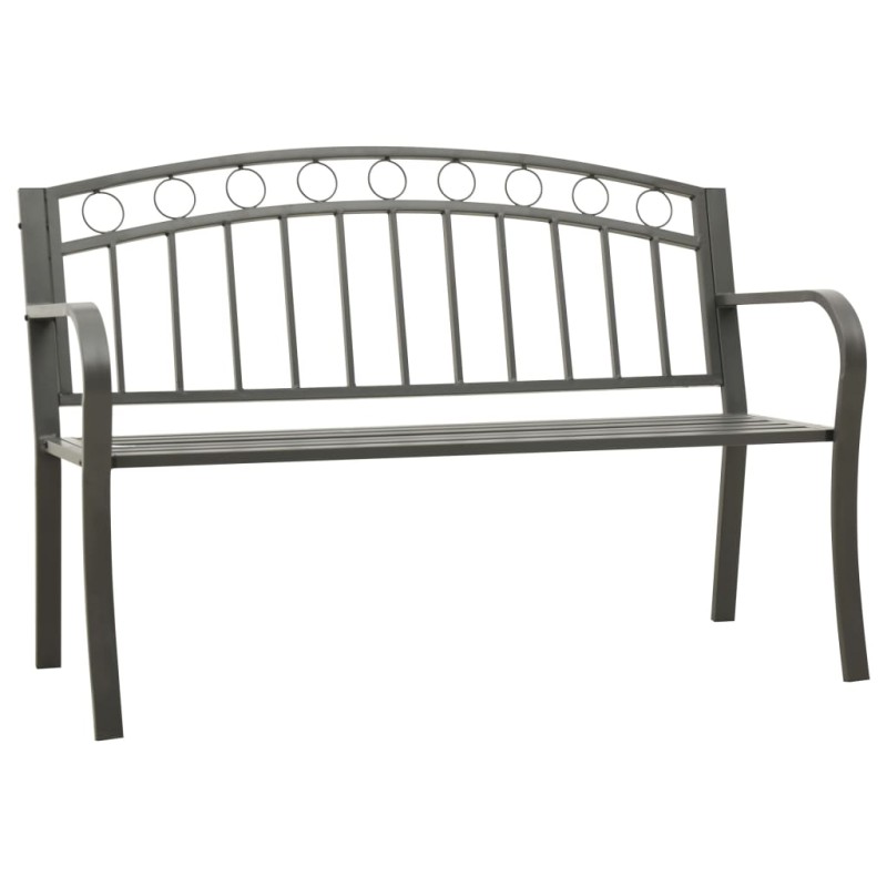 Banco de jardim 120 cm aço cinzento-Bancos de jardim-Home Retail