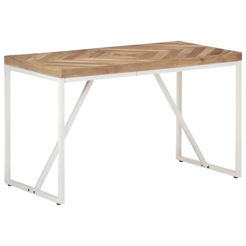 Mesa de jantar 120x60x76 cm madeira acácia maciça e mangueira-Mesas de cozinha e de sala de jantar-Home Retail