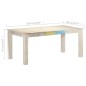 Mesa de jantar 180x90x76 cm madeira de mangueira maciça branco