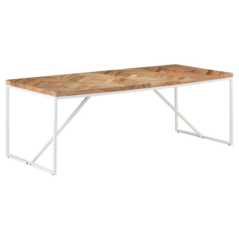 Mesa de jantar 200x90x76 cm madeira acácia maciça e mangueira-Mesas de cozinha e de sala de jantar-Home Retail