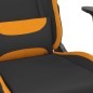 vidaxL Cadeira de gaming tecido preto e laranja