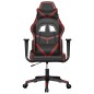 Cadeira gaming couro artificial preto e vermelho tinto