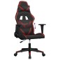 Cadeira gaming couro artificial preto e vermelho tinto