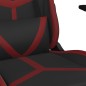 Cadeira gaming couro artificial preto e vermelho tinto