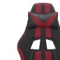 Cadeira gaming couro artificial preto e vermelho tinto