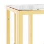 Mesa consola 70x30x70 cm aço inoxidável e vidro dourado