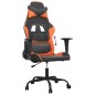 Cadeira gaming couro artificial preto e laranja