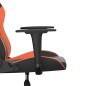 Cadeira gaming couro artificial preto e laranja