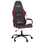 Cadeira gaming couro artificial preto e vermelho tinto