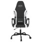 Cadeira gaming couro artificial preto e branco