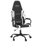 Cadeira gaming couro artificial preto e branco