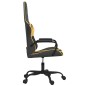 Cadeira gaming couro artificial preto e dourado