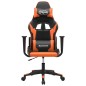 Cadeira gaming couro artificial preto e laranja