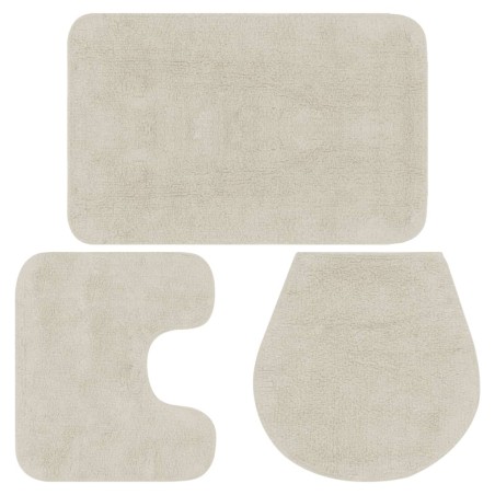 Conjunto tapetes de casa de banho 3 pcs tecido branco