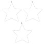 Figura natalícia de estrelas + 48 LEDs 3pcs 56 cm branco quente