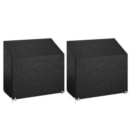 Capas p/ banco jardim 2 pcs 8 ilhós 130x70x70/88 cm polietileno