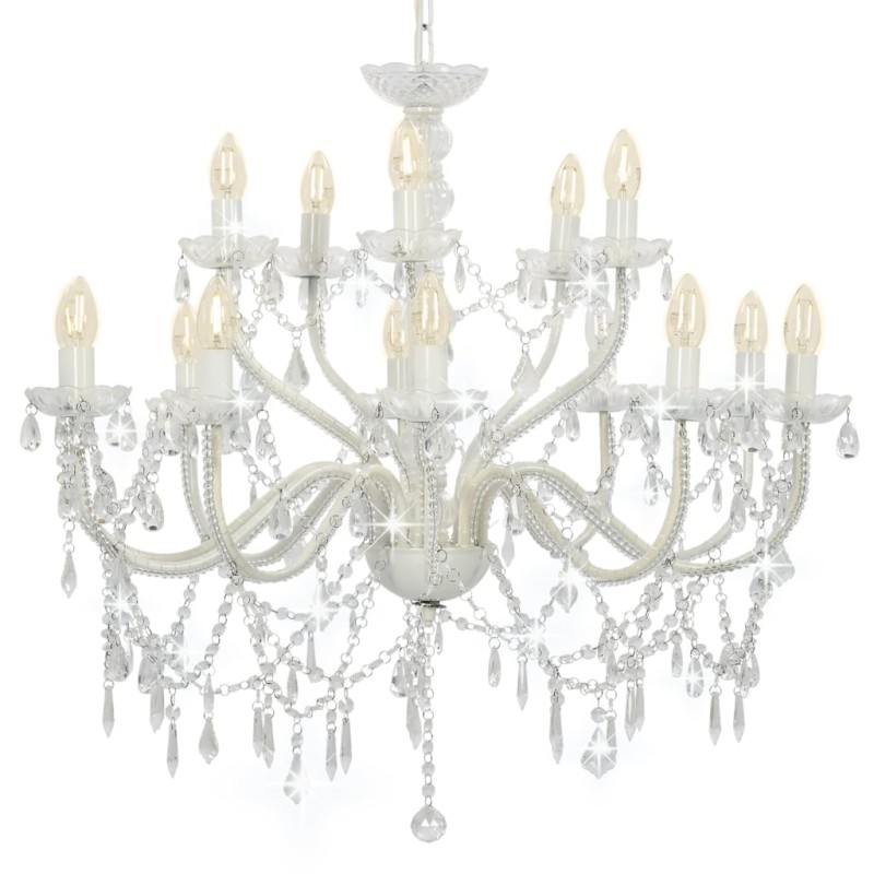 Lustre com 2 andares branco 15 x lâmpadas E14-Candelabros-Home Retail