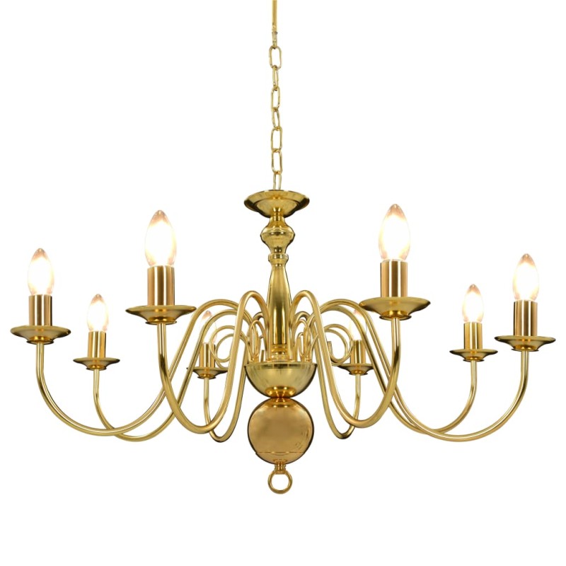 Lustre de 8 lâmpadas E14 dourado-Candelabros-Home Retail