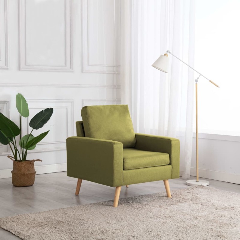 Poltrona em tecido verde-Poltronas-Home Retail