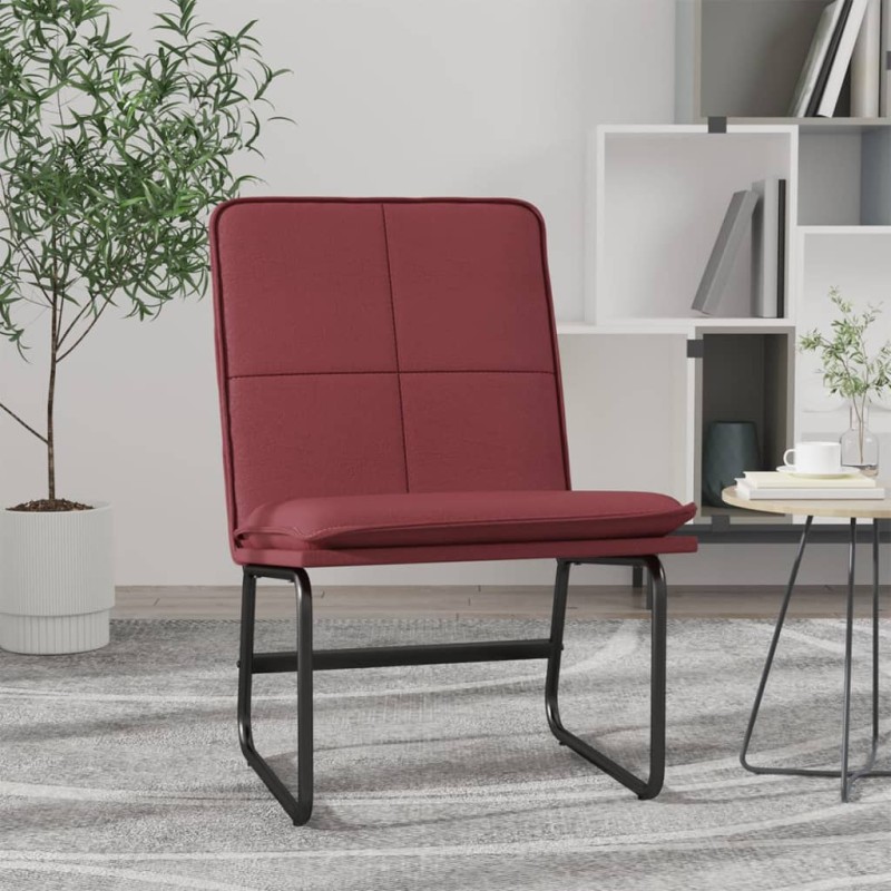 Cadeira lounge 54x75x76 cm couro artificial vermelho tinto-Poltronas-Home Retail