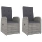 3 pcs conjunto lounge de jardim vime PE/acácia maciça cinza