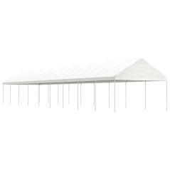 Gazebo com telhado 20,07x4,08x3,22 m polietileno branco