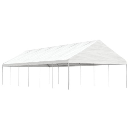 Gazebo com telhado 13,38x5,88x3,75 m polietileno branco