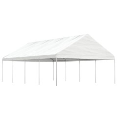 Gazebo com telhado 8,92x5,88x3,75 m polietileno branco