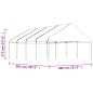 Gazebo com telhado 8,92x5,88x3,75 m polietileno branco