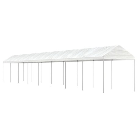 Gazebo com telhado 17,84x2,28x2,69 m polietileno branco