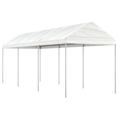 Gazebo com telhado 6,69x2,28x2,69 m polietileno branco