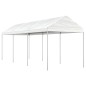 Gazebo com telhado 6,69x2,28x2,69 m polietileno branco