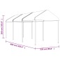 Gazebo com telhado 6,69x2,28x2,69 m polietileno branco