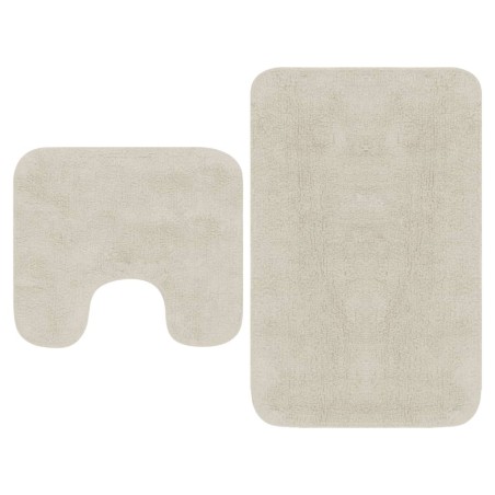 Conjunto tapetes de casa de banho 2 pcs tecido branco