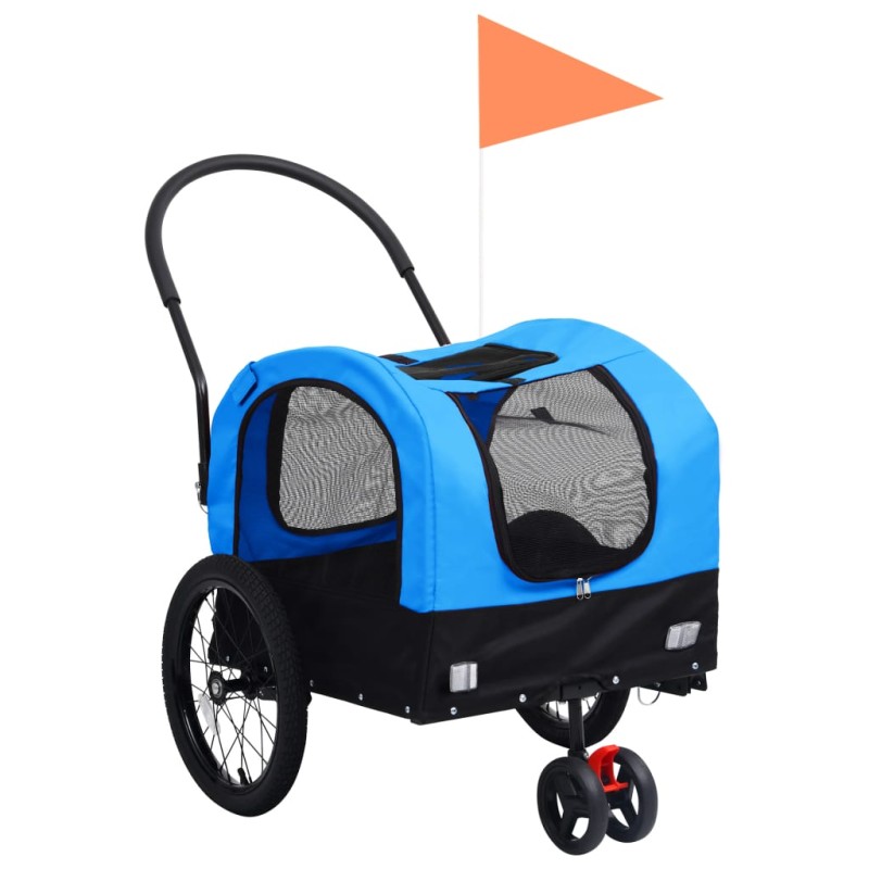 Reboque bicicletas/carrinho para animais 2-em-1 azul/preto-Carrinhos para animais-Home Retail