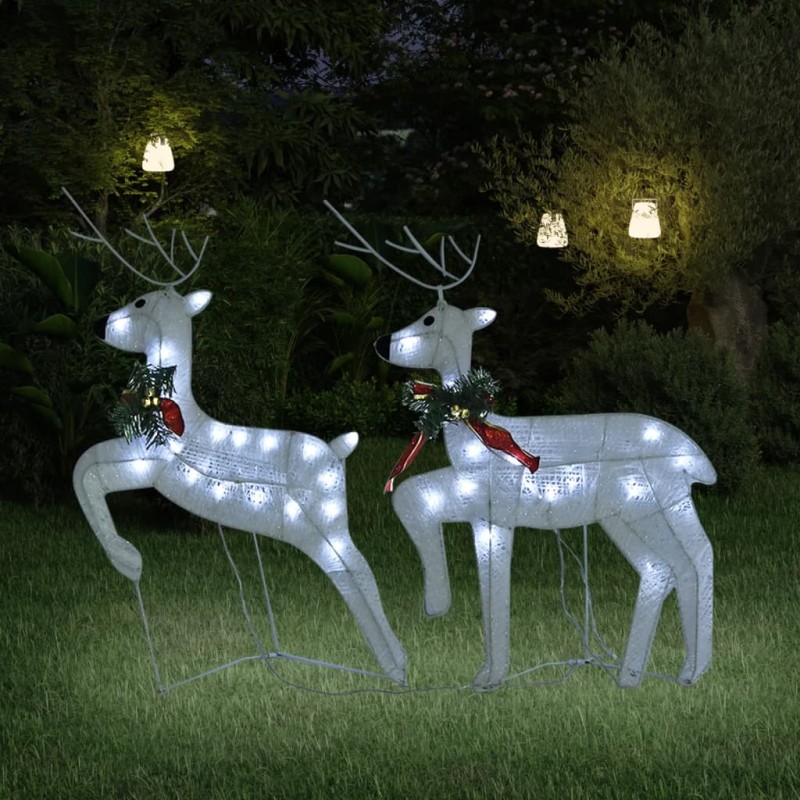 Renas de Natal 2 pcs 40 LEDs branco-Luzes de Natal-Home Retail